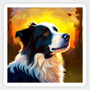 Autumn Border Collie Sticker